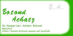 botond achatz business card